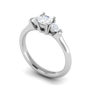 1-Carat Solitaire Pear Cut Diamonds Accents Platinum Ring JL PT R3 RD 157-C   Jewelove.US