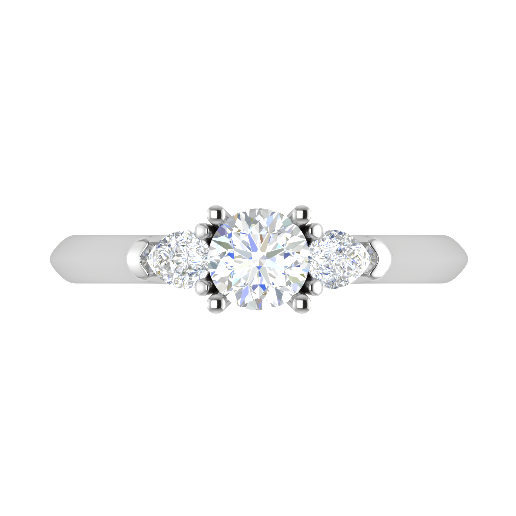 1-Carat Solitaire Pear Cut Diamonds Accents Platinum Ring JL PT R3 RD 157-C   Jewelove.US