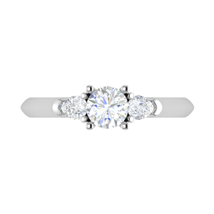 1-Carat Solitaire Pear Cut Diamonds Accents Platinum Ring JL PT R3 RD 157-C   Jewelove.US