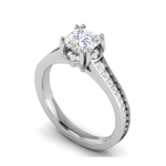 Load image into Gallery viewer, 1.50-Carat Lab Grown Solitaire Diamond Shank Platinum Engagement Ring JL PT RH RD LG-100-A
