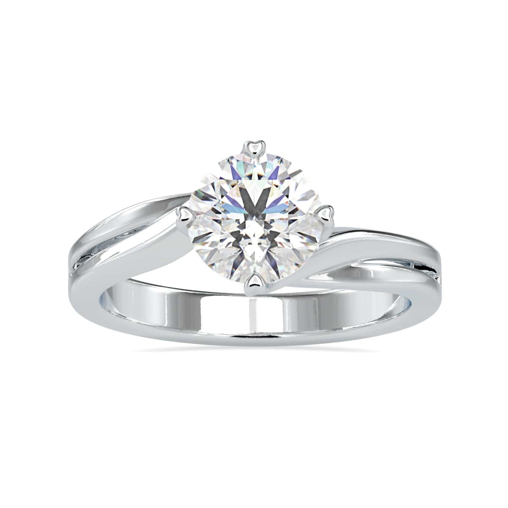 30-Pointer Solitaire Platinum Twisted Shank Ring JL PT 0178