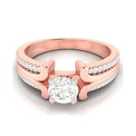Load image into Gallery viewer, 2-Carat Lab Grown Solitaire with 2-Row Diamond Shank 18K Rose Gold Ring JL AU LG G-116R-E   Jewelove.US
