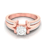 Load image into Gallery viewer, 70-Pointer Solitaire with 2-Row Diamond Shank 18K Rose Gold Ring JL AU G 116R-B   Jewelove.US
