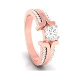 Load image into Gallery viewer, 50-Pointer Solitaire with 2-Row Diamond Shank 18K Rose Gold Ring JL AU G 116R-A   Jewelove.US
