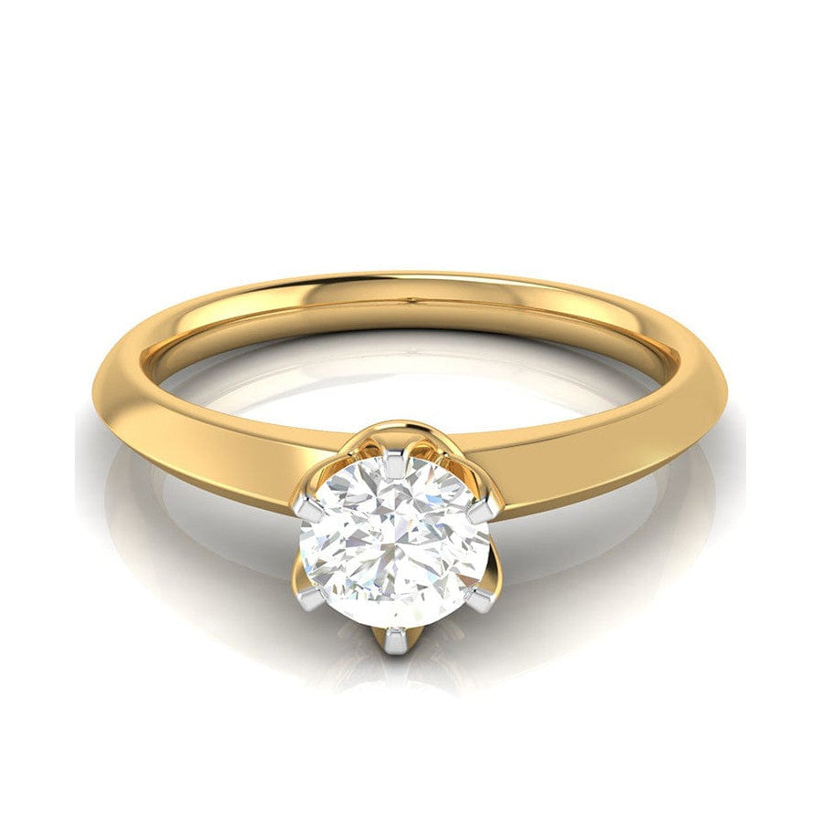 70-Pointer Lab Grown Solitaire Yellow Gold Ring JL AU LG G 106Y-B