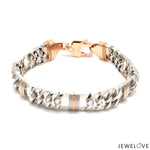 Load image into Gallery viewer, 11mm Platinum &amp; Rose Gold Heavy Bracelet for Men JL PTB 750R-A
