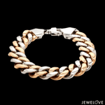 Load image into Gallery viewer, 12.75mm Two-tone Platinum &amp; Rose Gold Curb Bracelet for Men JL PTB 1174-A
