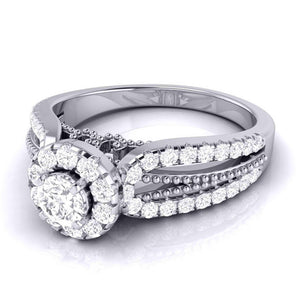 20-Pointer Designer Platinum Diamond Engagement Ring JL PT G 102-A
