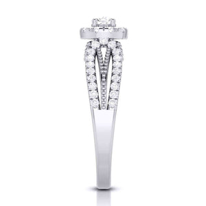 30-Pointer Solitaire Halo Diamond Split Shank Ring JL PT G 102-B