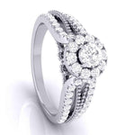 Load image into Gallery viewer, 30-Pointer Solitaire Halo Diamond Split Shank Ring JL PT G 102-B
