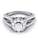 Load image into Gallery viewer, 30-Pointer Solitaire Halo Diamond Split Shank Ring JL PT G 102-B
