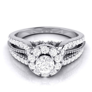20-Pointer Designer Platinum Diamond Engagement Ring JL PT G 102-A