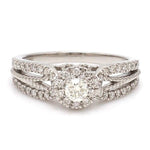 Load image into Gallery viewer, 30-Pointer Solitaire Halo Diamond Split Shank Ring JL PT G 102-B
