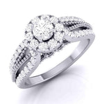 Load image into Gallery viewer, 15-Pointer Solitaire Halo Diamond Split Shank Ring JL PT G 102
