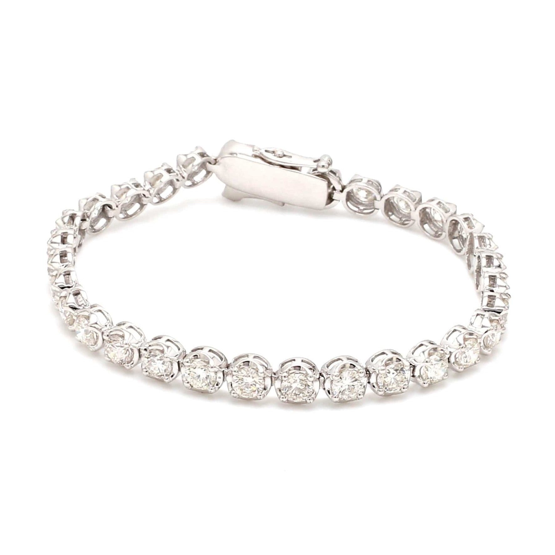 18-Pointer Diamond Tennis Bracelet 18K White Gold JL AU 755