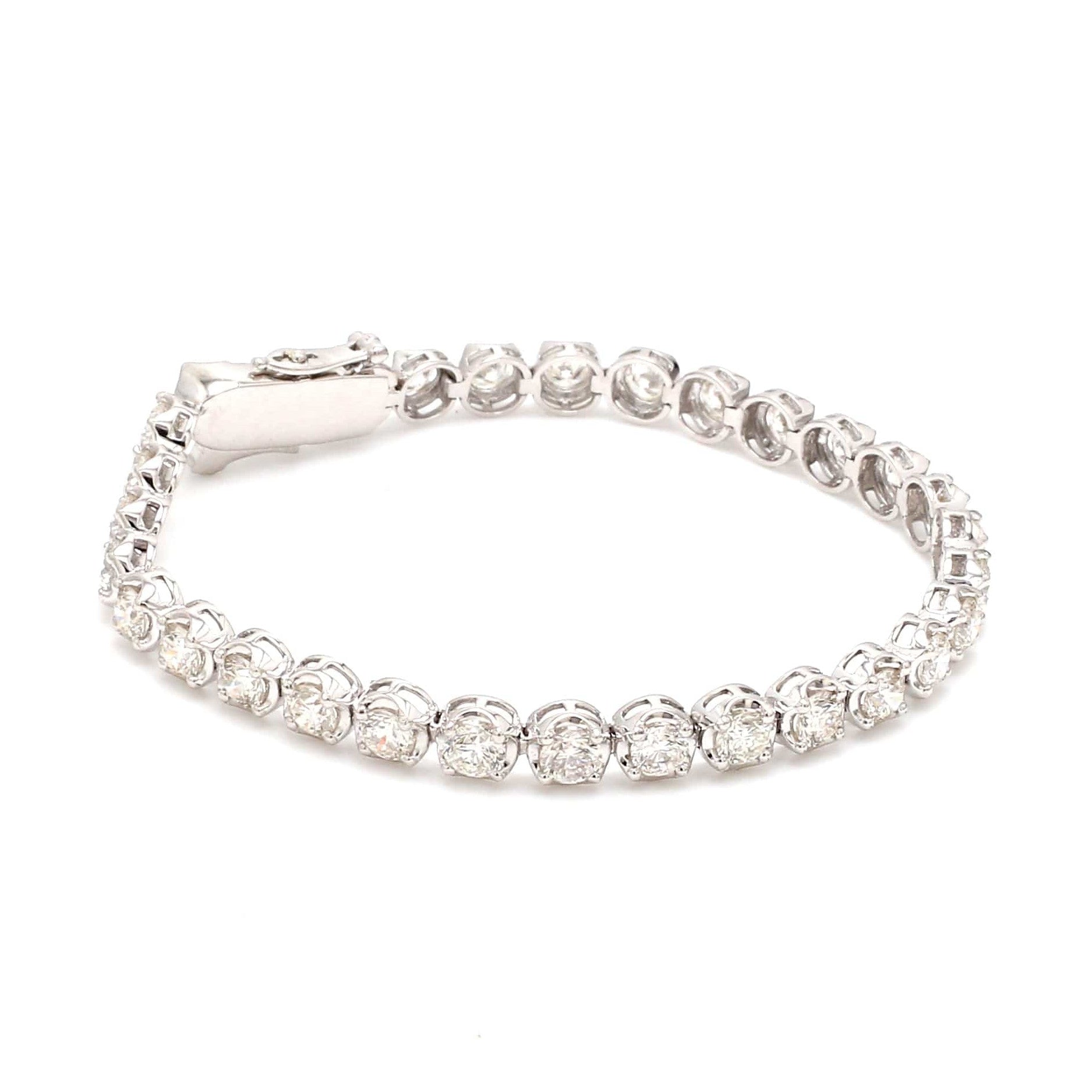 18-Pointer Diamond Tennis Bracelet 18K White Gold JL AU 755