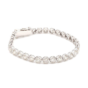 18-Pointer Diamond Tennis Bracelet 18K White Gold JL AU 755