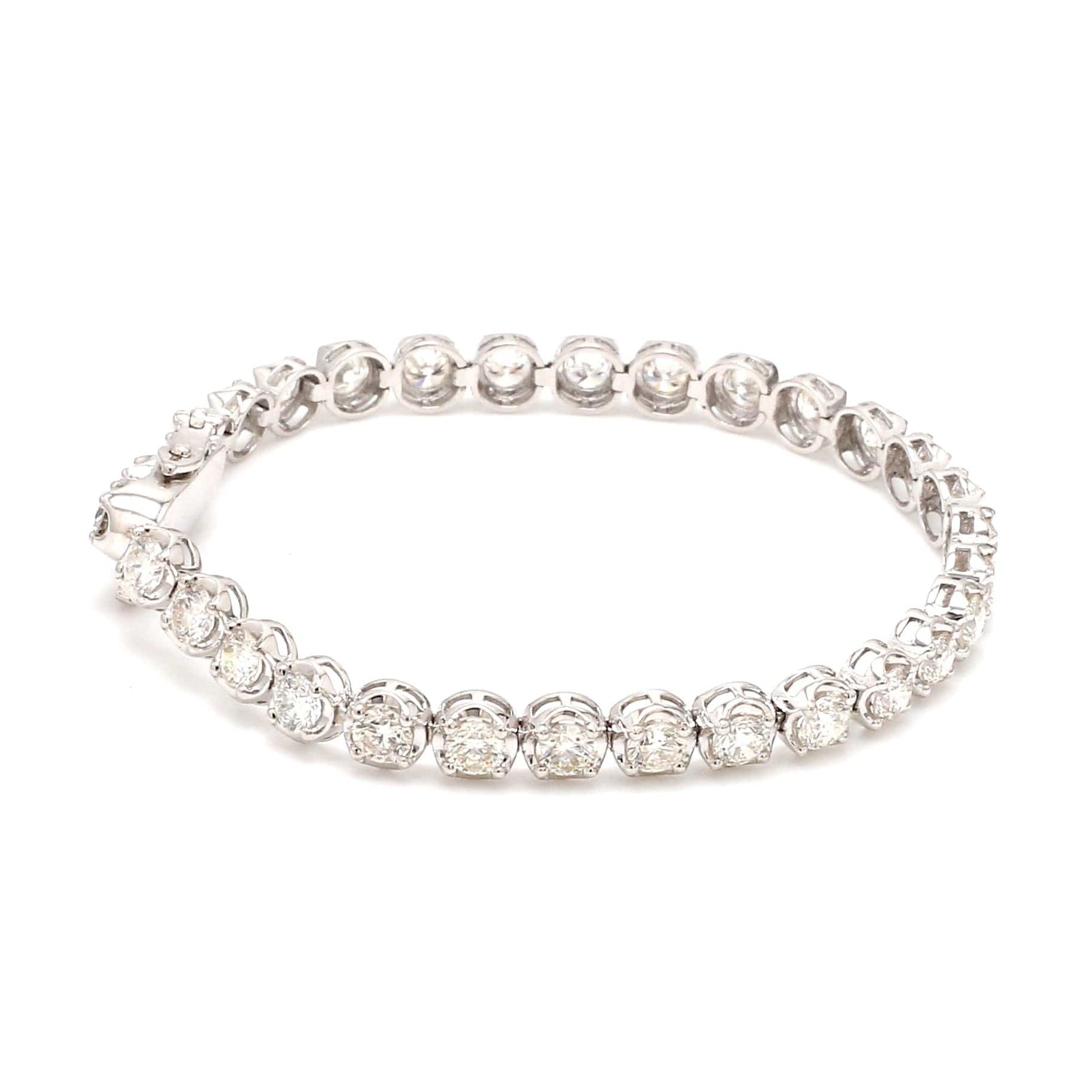 18-Pointer Diamond Tennis Bracelet 18K White Gold JL AU 755