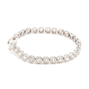 18-Pointer Diamond Tennis Bracelet 18K White Gold JL AU 755