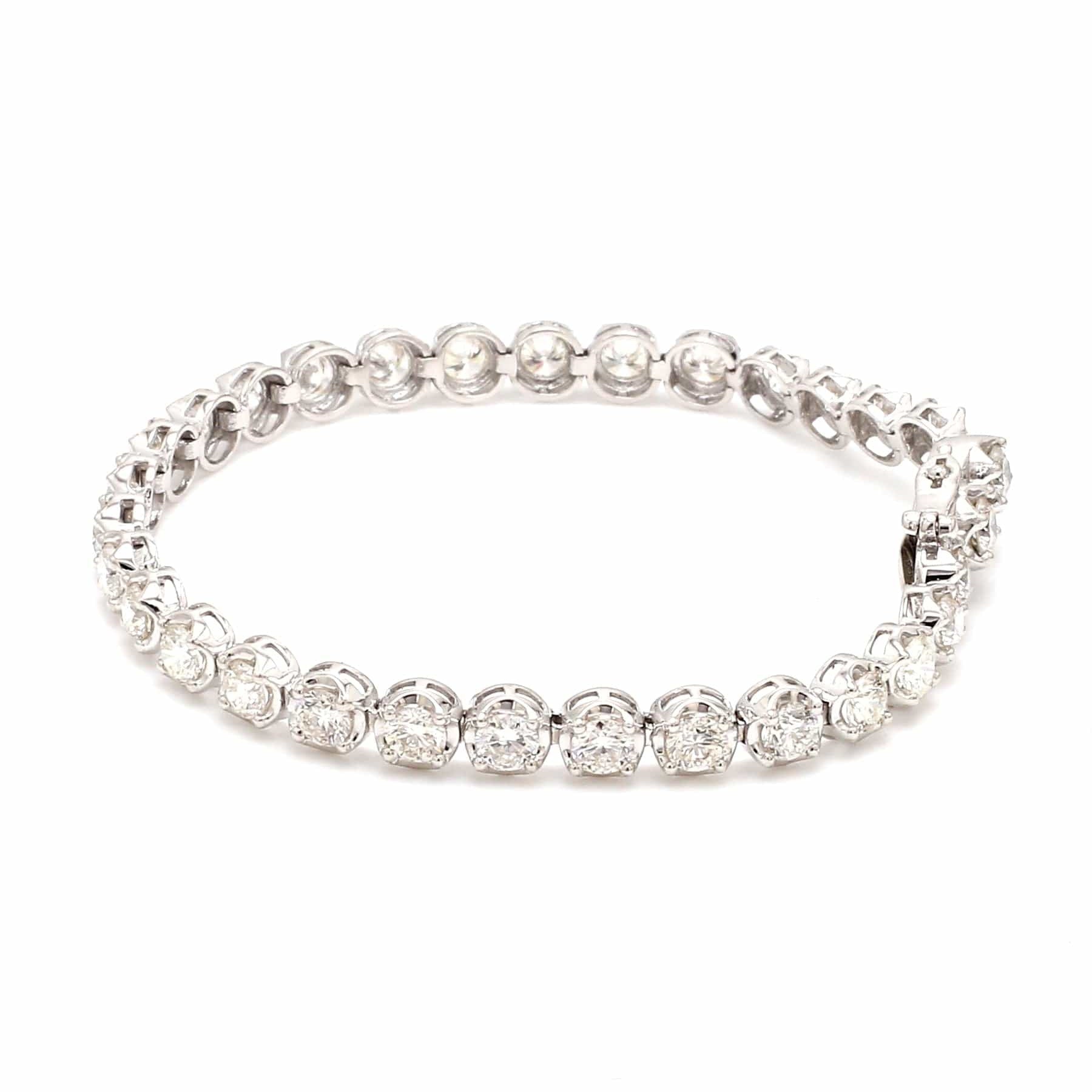 18-Pointer Diamond Tennis Bracelet 18K White Gold JL AU 755