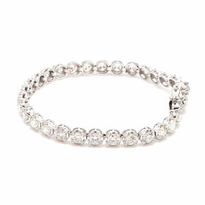 18-Pointer Diamond Tennis Bracelet 18K White Gold JL AU 755
