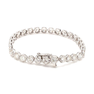 18-Pointer Diamond Tennis Bracelet 18K White Gold JL AU 755