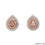 Load image into Gallery viewer, 18K Rose Gold Pear Earrings with Pink Pear Cut &amp; White Round Diamond JL AU PD 103
