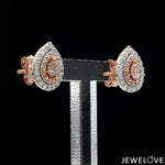 Load image into Gallery viewer, 18K Rose Gold Pear Earrings with Pink Pear Cut &amp; White Round Diamond JL AU PD 103
