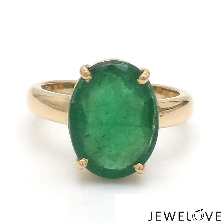 18K Yellow Gold Emerald Diamond Ring JL AU 137R