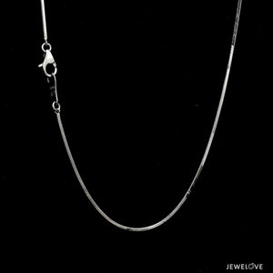 1mm Plain Japanese Platinum Square Snake Chain JL PT 747-A   Jewelove