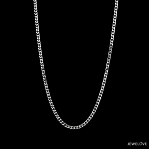 2.25mm Japanese Platinum Curb Chain Uni-sex JL PT CH 982-B