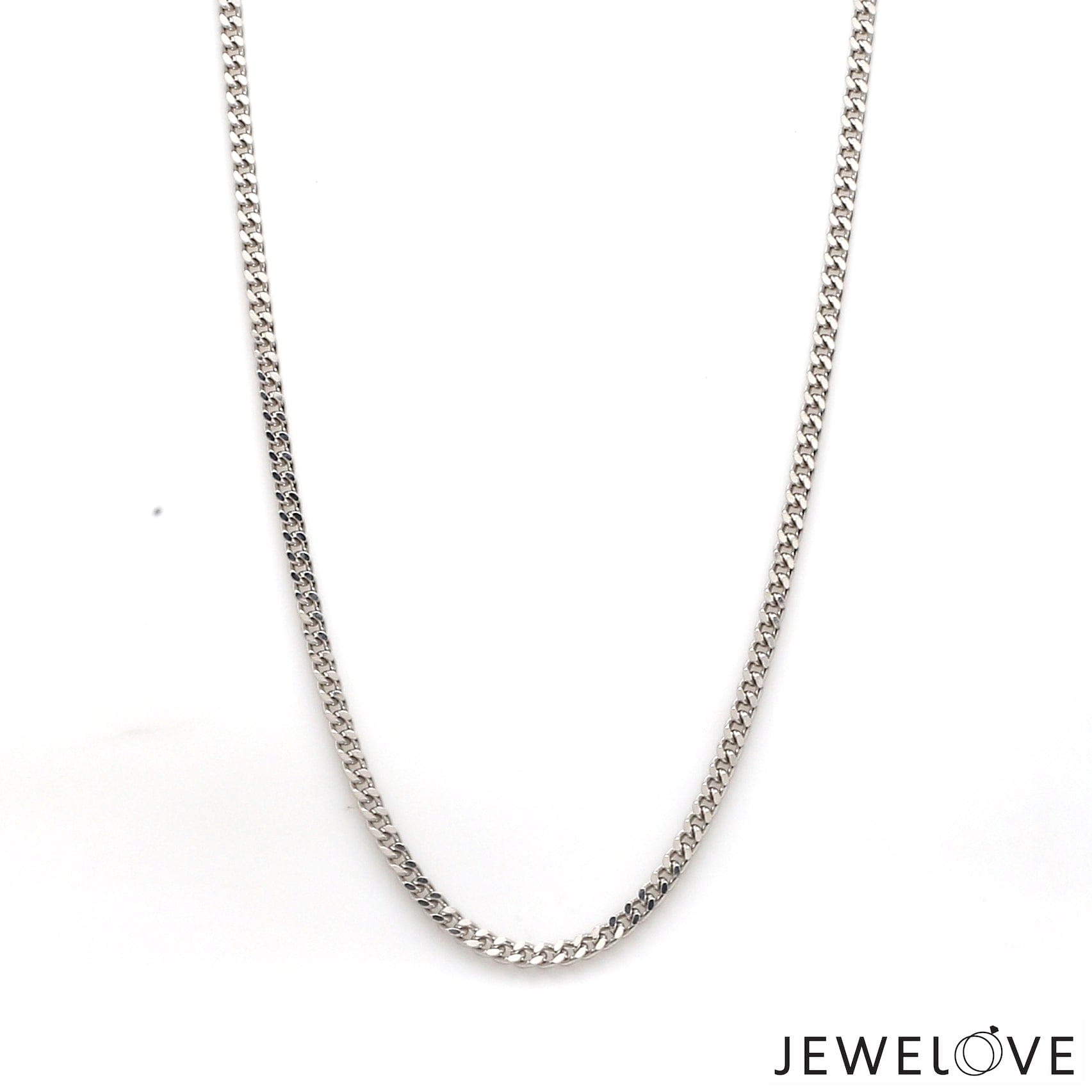 2.25mm Japanese Platinum Curb Chain Uni-sex JL PT CH 982-B