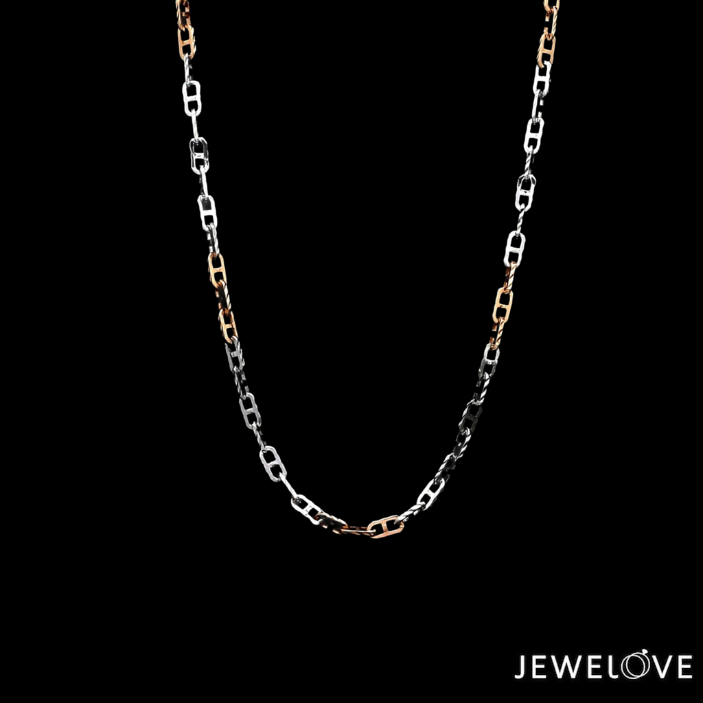 2.5mm Japanese Platinum Rose Gold Links Chain JL PT CH 1263   Jewelove.US