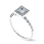 Load image into Gallery viewer, 50-Pointer Princess Cut Solitaire Halo Diamond Accents Platinum Ring JL PT 2003-A
