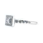 Load image into Gallery viewer, 50-Pointer Princess Cut Solitaire Halo Diamond Accents Platinum Ring JL PT 2003-A
