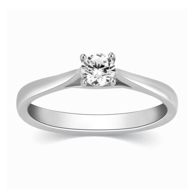 25 Pointer Platinum Solitaire Cathedral Ring for Women JL PT 330