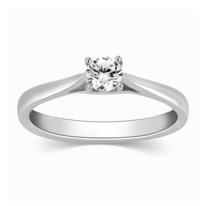 25 Pointer Platinum Solitaire Cathedral Ring for Women JL PT 330