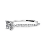 Load image into Gallery viewer, 50-Pointer Princess Cut Solitaire Diamond Accents Shank Platinum Ring JL PT 1240-A
