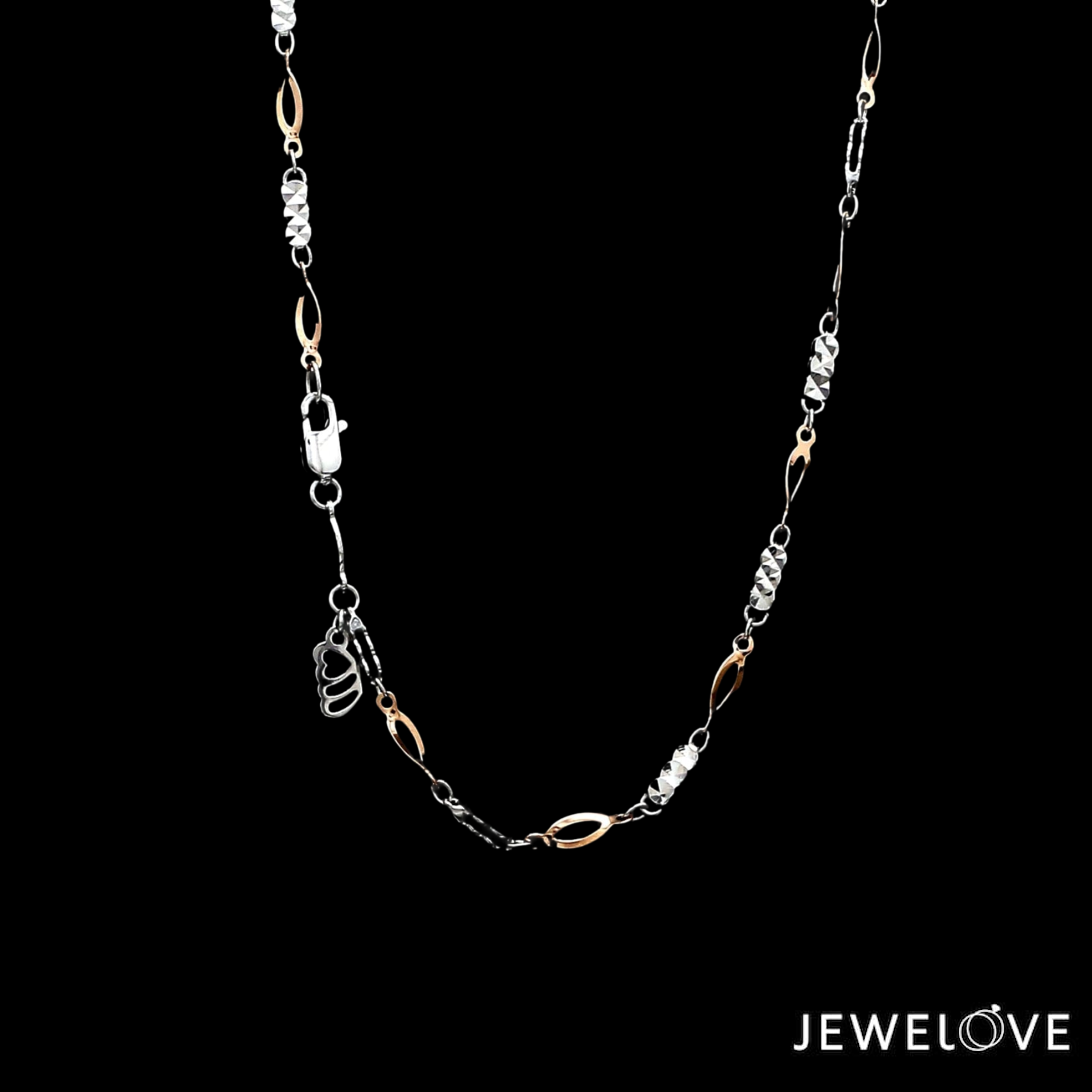 2mm Japanese Designer Platinum Rose Gold Chain for Women JL PT CH 1265   Jewelove.US