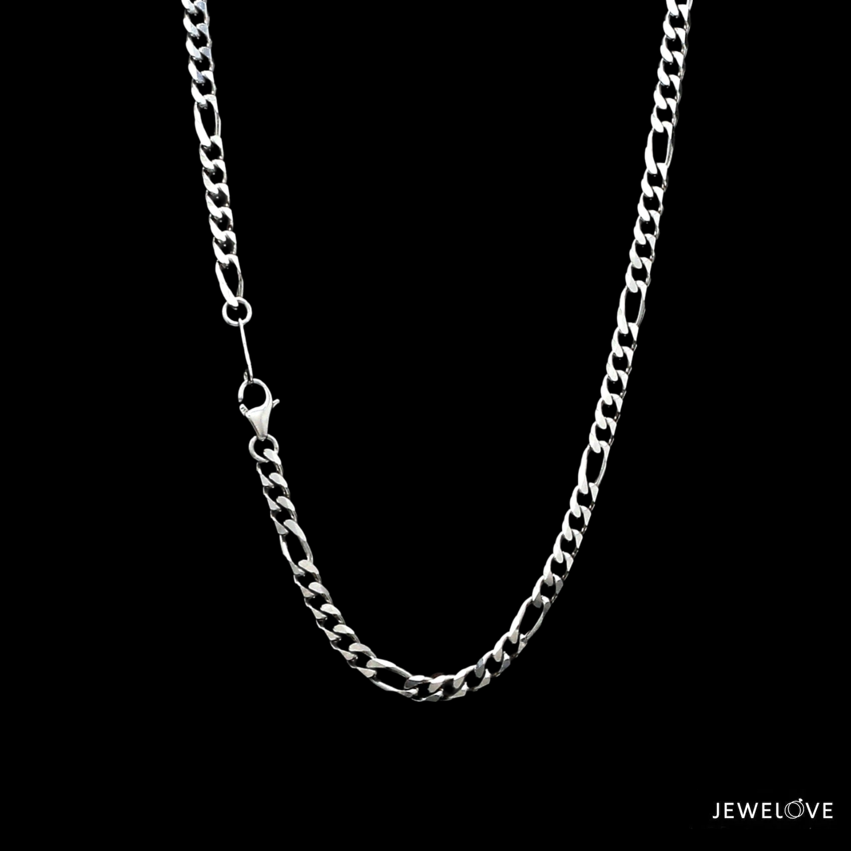 3.25mm Japanese Platinum Figaro Chain for Men JL PT CH 1211 3.25mm Japanese Platinum Figaro Chain for Men JL PT CH 1211