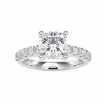Load image into Gallery viewer, 70-Pointer Cushion Cut Solitaire Diamond Shank Platinum Ring JL PT 0111-B
