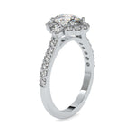 Load image into Gallery viewer, 50-Pointer Oval Cut Solitaire Halo Diamond Accents Shank Ring JL PT 0059-A
