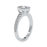 Load image into Gallery viewer, 50-Pointer Oval Cut Solitaire Platinum Diamond Shank Ring JL PT 0092-A
