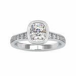 Load image into Gallery viewer, 70-Pointer Oval Cut Solitaire Platinum Diamond Shank Ring JL PT 0092-B
