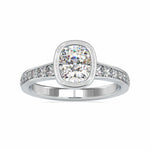 Load image into Gallery viewer, 50-Pointer Oval Cut Solitaire Platinum Diamond Shank Ring JL PT 0092-A

