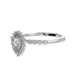 Load image into Gallery viewer, 50-Pointer Pear Cut Solitaire Halo Diamond Shank Platinum Ring JL PT 1253-A
