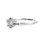 Load image into Gallery viewer, 70-Pointer Pear Cut Solitaire with Baguette Diamond Accents Platinum Ring JL PT 1227-B
