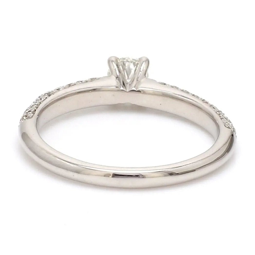 30-Pointer Platinum Solitaire Engagement Ring with 3 Row Diamonds JL PT 462