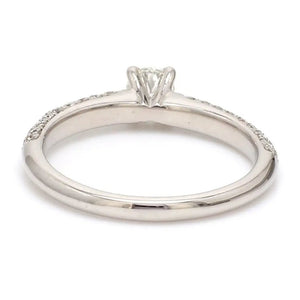 30-Pointer Platinum Solitaire Engagement Ring with 3 Row Diamonds JL PT 462