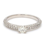 Load image into Gallery viewer, 30-Pointer Platinum Solitaire Engagement Ring with 3 Row Diamonds JL PT 462
